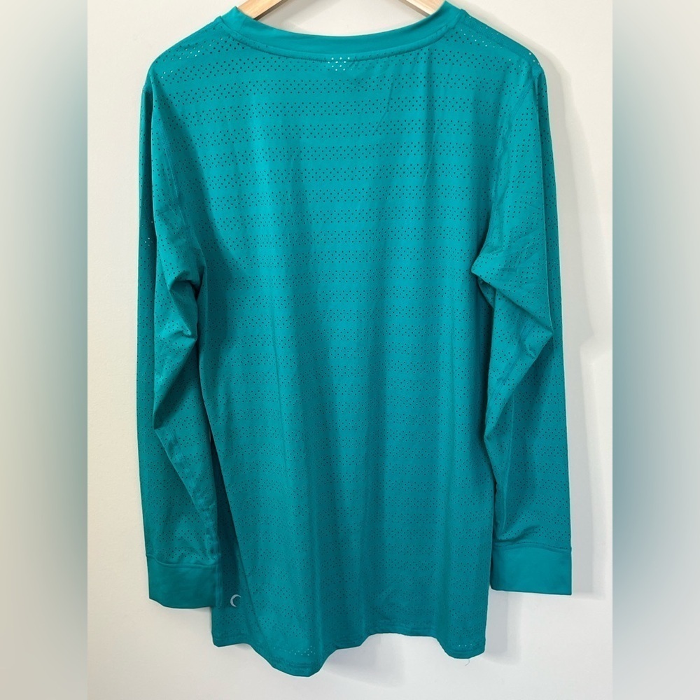Zyia Active Chill Perforated Long Sleeve Top Size XXL Green - Picture 2 of 7
